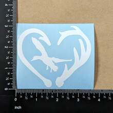 4 Pack Hunting Decals - Land, Air, Sea Wildlife - Includes Deer Antler, Duck, Fishing Hook Designs - White, Approx. 3.5 Inch - D - View 8