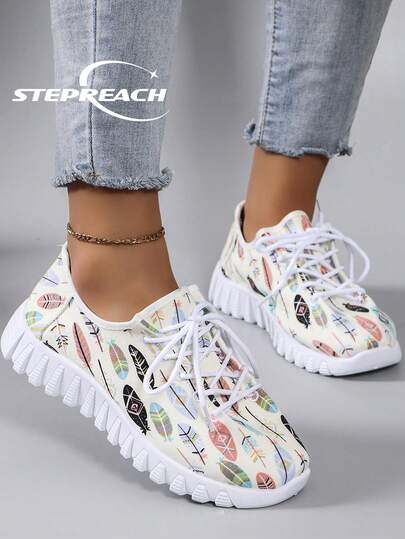 STEPREACH Nuevos zapatos deportivos de primavera para mujer, zapatillas casuales, malla transpirable cómoda duradera y ligera, zapatos slip-on