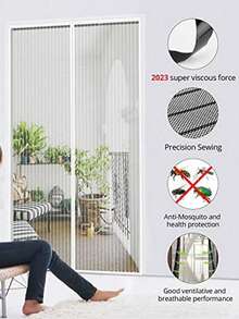 1pc Magnetic Screen Door, Magnetic Closure, Breathable, Thick Mesh, Pet Friendly, Suitable For Front Door, Sliding Door, Anti-Mosquito Screen, Anti-Mosquito Curtain, RV Accessories, Anti-Mosquito Net - Multicolor 2 - View 6
