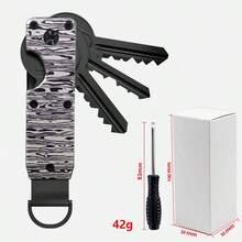 1 Pc Carbon Fiber & Metal Keychain, Aluminum Alloy Key Organizer, Key Holder, Best Gift For Men And Women - Multicolor - View 2
