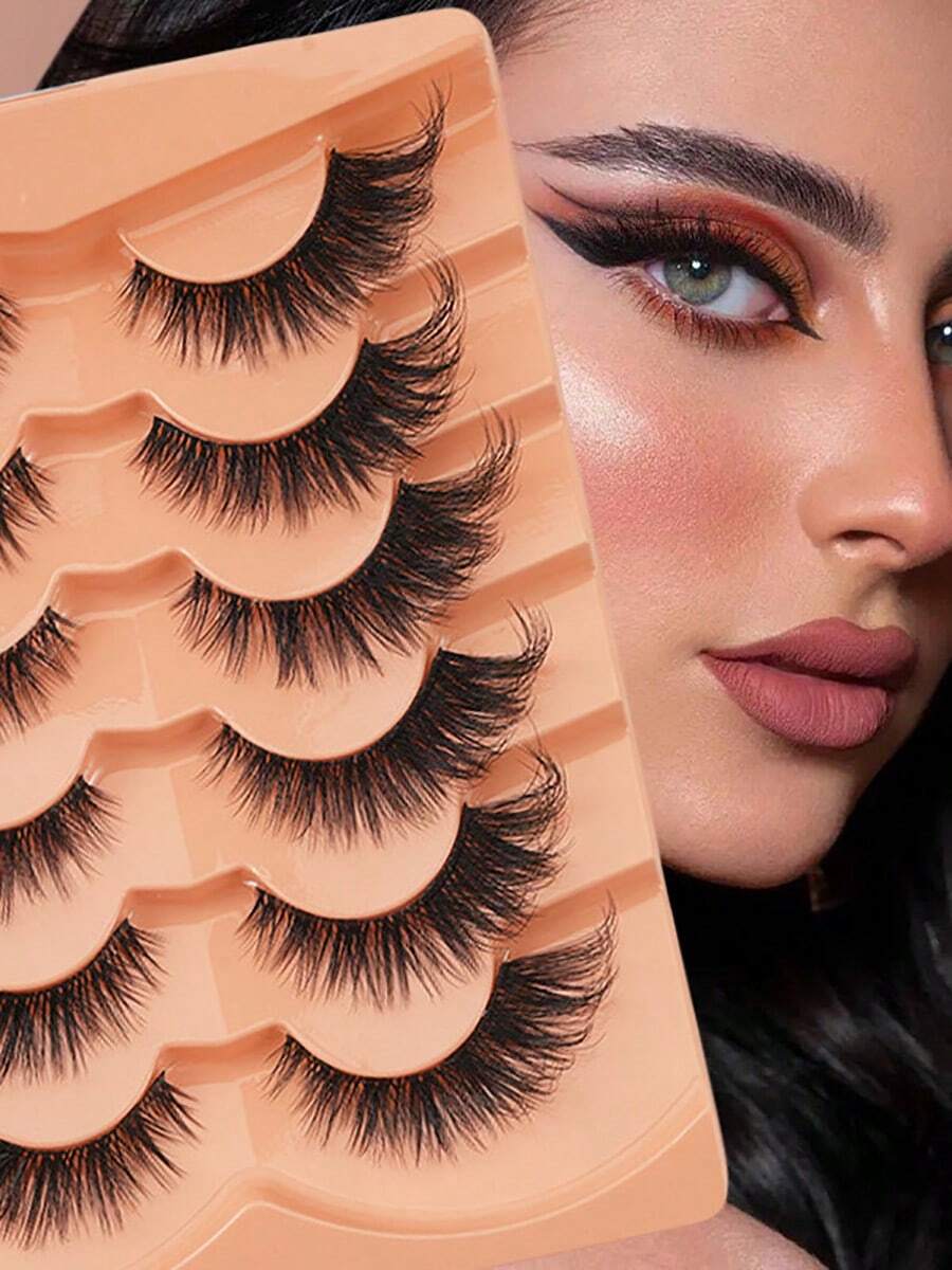 6对可重复使用的C形假睫毛，蓬松浓密，质地柔软，打造持久立体的眼妆效果 - 查看 1