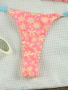 Bộ bikini in họa tiết hoa nhiệt đới, áo tắm xẻ tà gợi cảm thời trang cho kỳ nghỉ - Nhiều màu - Xem 7