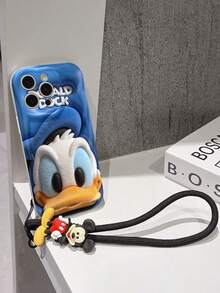 This Disney Mickey Mouse Lanyard Phone Case Is Fully Covered In TPU Material. It's Shockproof, Lightweight, And Compatible With IPhone17/16/11/13/15/15 Plus/15 Pro/15 Pro Max/12/14 Pro Max/11 Pro Max/12 Pro/12 Pro Max/13. This Phone Case Makes A Popular Birthday Gift Or Business Gift; It's Durable, Stain- And Fingerprint Resistant, And Suitable For Both Men And Women. The Set Also Includes A Mickey Mouse Phone Case And A Mickey Mouse Plush Bracelet. It's A Perfect Gift For Friends And Family. This Stylish Phone Case Is Fun, Lightweight, And Durable. IPhone17 Pro Max Phone Case, Minnie Mouse Phone Case. - trắng - Xem 3