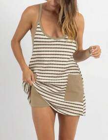 Women's Printed Camisole Top Romper, Casual One Piece Jumpsuit Shorts - Khaki - View 2