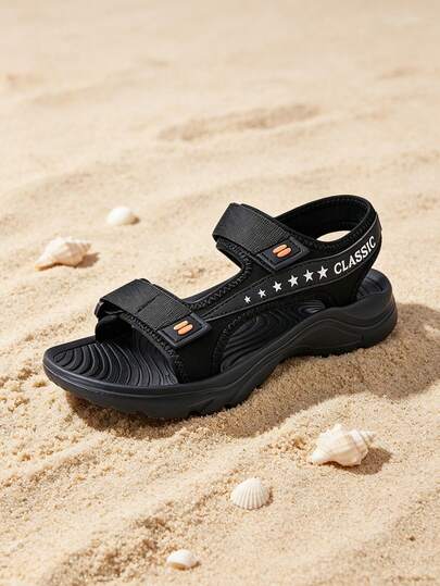 Men's Outdoor Sandals, Arch Support Footbed, Open Toe Summer Beach Slippers, Non-Slip Durable Retro Fashion Comfortable Casual Sandals, Beach Holiday Sandals, Hiking Sport Sandals