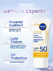SPF 50+ PA+++ 三重防护防晒霜，海洋友好，轻盈，控油，不刺激，适合所有肤质（50毫升/1.76液体盎司） - 白色 - 查看 4