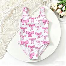 Áo tắm liền thân in hình hoạt hình cho bé gái, áo tắm không tay co giãn cao cấp cho bé gái - Màu Hồng baby - Xem 1