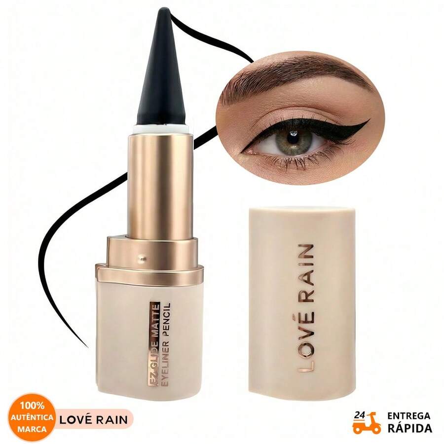 [Love Rain Brand] Matte Black Kajal Liquid Eyeliner Pen, Waterproof And Sweatproof, Long-Lasting, High Fixation, Fine Line, Precise Tip, Quick-Drying, For Graphic Cat Eye Eyeliner, Smudge-Proof, High Pigmentation, Vegan Cosmetic - 黑色 - 查看 1