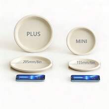 10/50pcs 6/8 Inch Thick Luxury Sugarcane Fiber Paper Plates - Reusable, Leak-Proof, Disposable, Suitable For Celebration Events - Multicolor - View 3