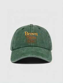 1顶做旧水洗印花棒球帽，男女通用弯檐软顶休闲遮阳帽，适合日常佩戴、度假、旅行 - A - 查看 3