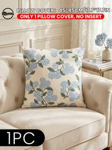 1/2/4pcs Blue Floral Pattern Throw Pillow Covers, Soft Decorative Cushion Covers, Bedding, Single-Sided Printed Design With Zipper, Suitable For Sofa, Bed, Bedroom, Living Room Home Decor, Breathable & Skin-Friendly, Comfortable Textiles, OEKO-TEX Certified - Multicolor - View 24