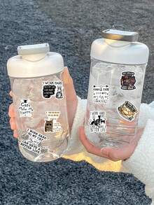 51 Pcs Working Cat Mom/Dad Stickers, "I Work Hard So My Cat Can Have A Better Life" Slogan, Waterproof PVC For Phone Case, Laptop, Water Bottle & Desk Decor - Multicolor - View 6