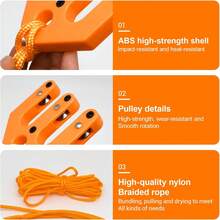 Game And Gear Hoist, Portable Nylon Pulley Block And Tackle System, Ultralight Hunting Lifting Tool For Outdoor, Camping And Backcountry Use - A - View 7