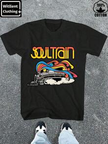 Camiseta Vintage de los 70s Soul Train 100% Algodón para Hombre de Witllent, Camiseta de Algodón Grueso de 220g para Hombre para Navidad (1 Pieza) - Negro - Ver 8