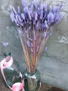 60/120/240支波西米亚风人造花 - 兔尾芦苇草 - 多色，蒲公英花 - 家居、婚礼、办公室、咖啡厅装饰 - 情人节和母亲节礼物 - 紫色 - 查看 3