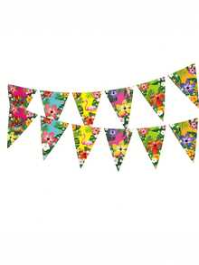 12pcs/Set 129in Hawaiian Party Banner, Triangle Pennant Flags With Flamingo And Leaf Patterns, Suitable For Wedding, Birthday, Wall And Ceiling Decor, Holiday Celebration, Summer Hanging Party Decoration, Indoor Home Decor - Multicolor - View 6