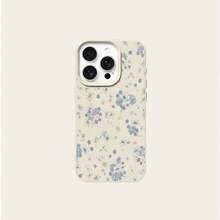 1pc TPU Material Delicate Blue & White Floral Pattern Phone Case Suitable Compatible With Iphone 17 Pro Max/17/16 Pro Max/15/13/12/11, S20 FE/A15/S24/A55, Note 11/Note 12/Note 13 Pro, Full Coverage Anti-Drop Soft Protective Phone Cover - White - View 5