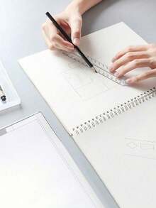 1pc Creative Transparent Acrylic Folding Ruler, Minimalist Scaled Plastic Drafting Ruler - Multicolor - View 8
