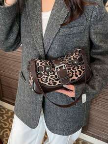 Bolso de hombro vintage de mujer con estilo Y2K, bolso de hombro en forma de media luna, bolso de hombro casual diario adecuado para compras, billetera, mujeres jóvenes, estudiantes universi - Café 2 - Ver 4