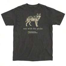 National Geographic "Go With The Flow" Unisex T-Shirt, Summer Outings Gift, Y2k 90s Vintage All-Match Tee - 黑色 4 - 查看 1