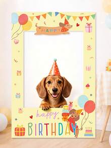 1 Set Dackel Hund Geburtstag Fotorahmen, Fröhlicher Geburtstag Selfie Fotorahmen mit Requisiten, Würstchenhund Themen Party Zubehör, süße Welpen Hund Party Dekoration für Erwachsene, Baby-Dusche Dekoration, Welpen Geburtstags Party Zubehör, Geburtstags Party Fotobox Requisiten, Geburtstags Veranstaltung Fotografie Accessoires, Heim-Dekoration, Wohnzimmer Dekoration, Garten Ornamente - Dackel - Übersicht 4