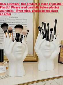 1pc Creative Human-Shaped Sculpture Cosmetic Storage Rack - Unique DIY Decorative Human-Shaped Makeup Brush Holder Bathroom Makeup Brush Holder Home Fashion Decor Holiday Party Mother's Day Gift Box - Multicolor - View 9