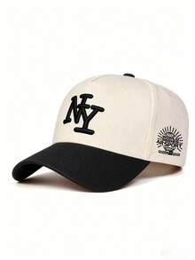 1 pièce Casquette de baseball de camionneur New York à couleurs contrastées pour femmes - Respirante, brodée, réglable, chapeau et casquette de baseball à la mode - Casquette décontractée unisexe, convenant aux activités extérieures, aux fêtes, aux voyages et à la course (plusieurs couleurs disponibles) - multicolore - Voir 5