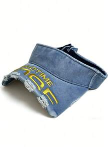 Mũ lưỡi trai denim bạc màu, chất liệu cao cấp, kiểu dáng rách rưới, thêu họa tiết, viền tua rua, năm 2026. - chàng cao bồi cởi trần - Xem 8
