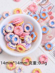 50-100个爆款可爱甜点美甲饰品 - 3D手绘树脂甜甜圈和冰淇淋装饰，打造卡哇伊美甲 - 彩色 - 查看 4