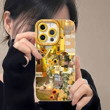 Collage amarillo, sol, mariposas, flores.funda de teléfono Fundas compatibles con ,Apple,VIVO,OPPO,,, y Honor.Fabricadas en silicona TPU,ofrecen protección contra golpes y caídas. - Blanco - Ver 6