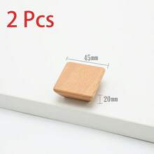 1/2/4 piezas Tiradores de madera, tiradores minimalistas modernos para puertas de gabinete, cajones, armarios, muebles y gabinetes de zapatos - cuadrado - Ver 2