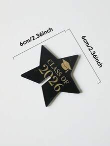 1个/5个2026届毕业班杯口装饰，黑色金色亚克力玻璃夹，星形毕业帽证书卷轴造型饮料杯装饰标签，2026毕业派对桌面装饰配件，毕业庆祝用品，优雅毕业典礼中心装饰品 - 多色 - 查看 13