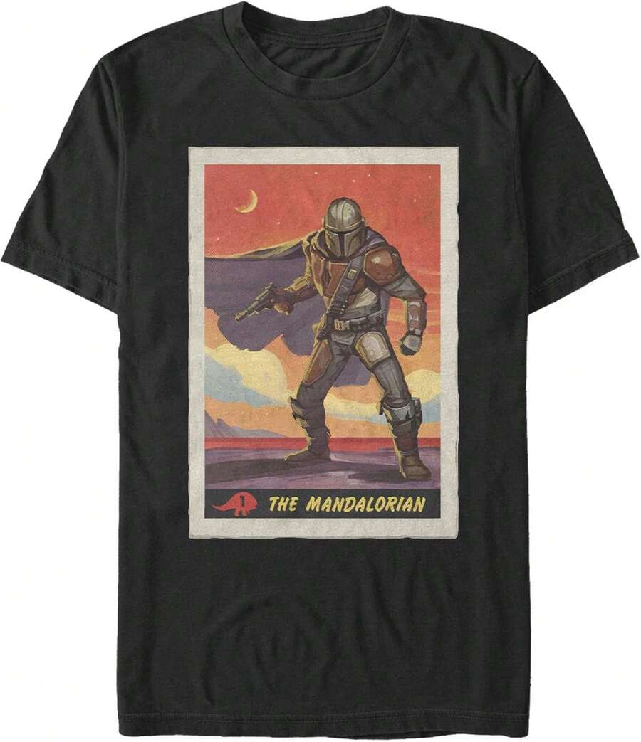 Men's Clothes Unisex Men's Mandalorian Poster T-Shirt Vintage Shirt, Men's Gift, Men's Shirt, Men's Summer, Unisex - Black - View 1