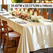 Bộ 24 khăn trải bàn bằng vải satin màu sâm panh, hình chữ nhật, màu trơn, thanh lịch, phù hợp cho đám cưới, tiệc tùng, tiệc chiêu đãi, họp mặt, ngoài trời và sử dụng hàng ngày, khăn trải bàn tiệc, khăn trải bàn tiệc chiêu đãi - Rượu sâm banh - Xem 14
