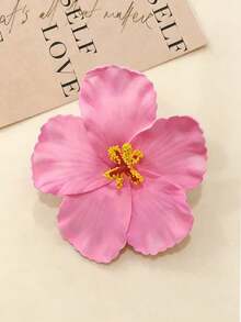 7pcs Girl Hibiscus Hair Clips Beach Photoshoot Atmosphere Side Clips Duckbill Clips - Multicolor - View 4