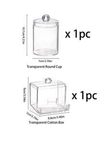 1个/3个装梳妆台化妆品收纳盒，棉签架浴室容器，圆形棉签/牙签分配器，用于整理和存放 - 彩色 - 查看 15