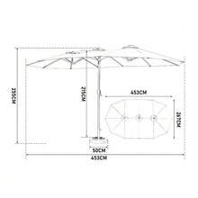 14.8 Ft Double Sided Outdoor Umbrella Rectangular Large With Crank (Dark Green)(No Base) - A - View 2
