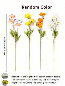 4件套仿真玉米罂粟花、雏菊、罂粟花，冰岛产 - 栩栩如生，DIY家居装饰，婚礼，派对，节日装饰，摄影道具，适用于餐桌、客厅、家居、室内/室外装饰、办公室、书架、酒店、乔迁、母亲节、教师节等场合，是完美的礼物，节日装饰，耐用塑料材质，免维护，四季皆宜，艺术品，家居装饰，适合各种房间类型 - 彩色 - 查看 5