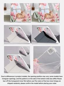 Deer Pattern Compatible With IPad 10th Generation, 10.2/Mini6/Mini7/9.7 Inch, Galaxy Tab A9 Plus Tablet Protective Case, 3+ Years Anti-Bending, Built-In Pen Slot, Suitable For Kindle (11th Gen) 2022 Edition, Reinforced Silicone Corners, Auto Wake/Sleep Function, Perfect Daily Protection, Valentine's Day Christmas Spring Romantic Gift, Fashionable Minimalist Pattern - Multicolor - View 7