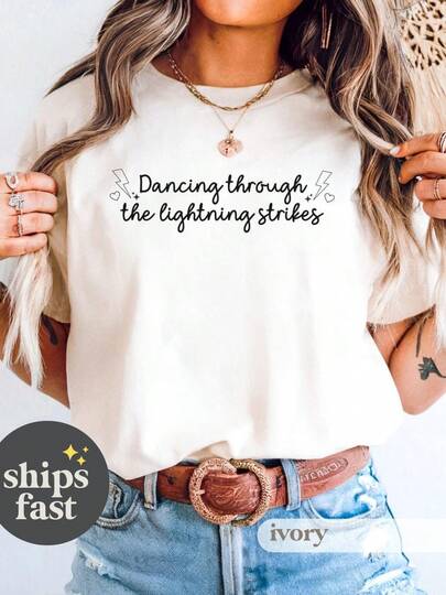 Lightning Strikes Dance Unisex T-Shirt, Comfortable Opalite Tee, Fun Graphic Shirt, Dancing In The Sky Top, TS Inspired Apparel