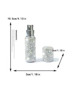 Mini Refillable Perfume Spray Bottle, Travel Perfume Atomizer, Glitter Perfume Bottle, Crystal Perfume Bottle, Pocket Size, Travel Essential, Travel Organizer, Beach, Summer Vacation, Back To School, School Supplies, Holiday Camping, Holiday Essential Accessories, Women's Perfume, Men's Perfume - Silver - View 9
