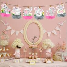 9 pièces Décorations de centre de table en nid d'abeille pour baby shower d'éléphant, décor de table de fête de révélation du à motif éléphant, fournitures de fête d'anniversaire, décorations de célébration, décorations de fête de baby shower, fêtes à thème jungle, base en nid d'abeille - V0122 - Voir 6