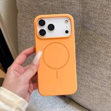 Ốp lưng điện thoại silicon lỏng từ tính cho iPhone 17Promax/16/15/14/13/12/Ốp điện thoại - trái cam - Xem 3