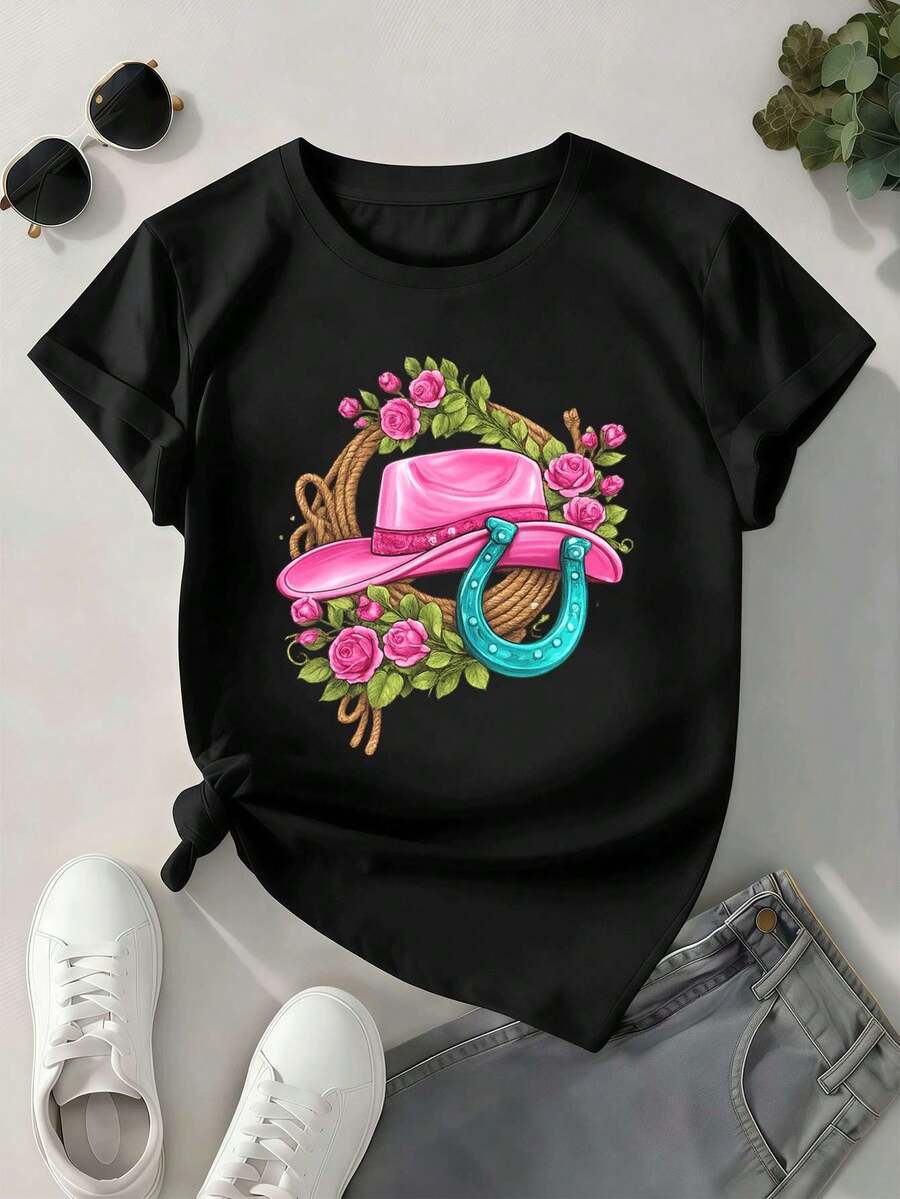 Dam-T-shirts - Svart - Visa 1