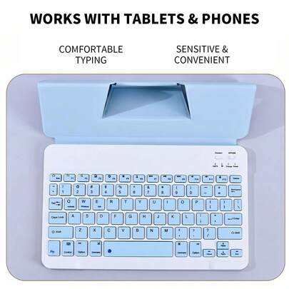 ZZLOVE 2026 Wireless Bluetooth Stand Keyboard For IPad, Apple Tablets, Bluetooth Keyboard; Bluetooth Keyboard Case, Ultra-Thin Lightweight Stand Protective Cover, Supports Android And Windows, Christmas/New Year Gift, Pink Cover + Pink Keyboard