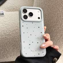 GUCADI Cream Blue & Black Star Personalized Phone Case, Compatible With Apple 17 Pro Max, 16 (Blue Background With Stars), 13 Minimalist Resin Case, 15 Suitable For Huawei, Personalized, Retro Style, Geometric Pattern, Korean Style, Minimalist Style, Niche, Ins Style - Blue - View 6