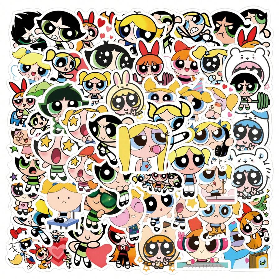 Warner Bros The Powerpuff Girls Stickers 100PCS Cute Cartoon Waterproof Vinyl Decals For Water Bottles Laptop Skateboard Gift For Kids Teens Girls,Perfect Birthday Gift - Party Gift - Holiday Gift - Back To School Gift - Multicolor - View 1