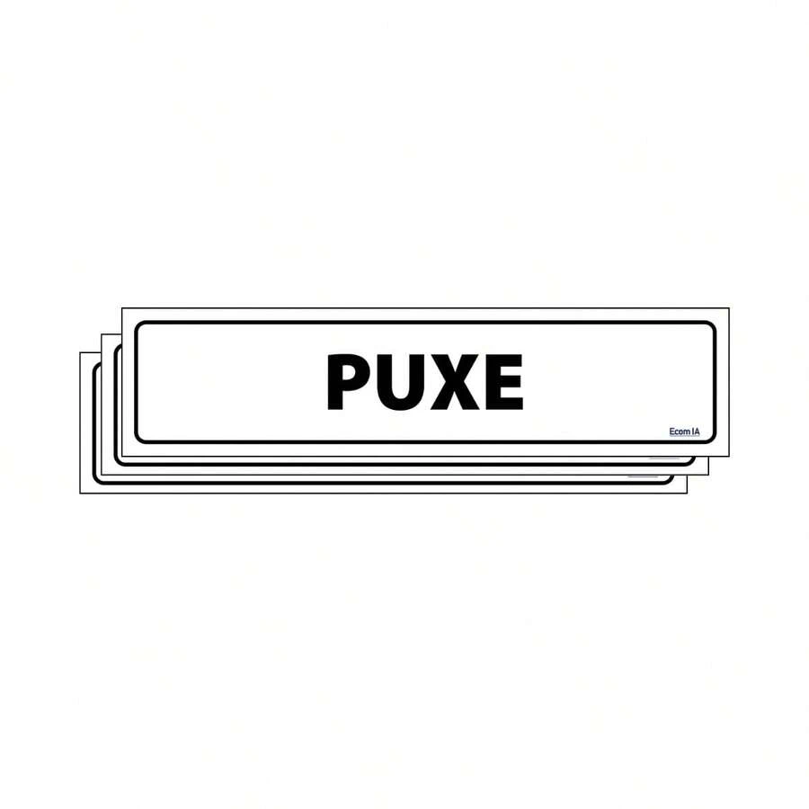 Combo 3 Placas De Sinalização Puxe 30x7 Ecom IA - E-821 F9e - 3PCs - Visão 1