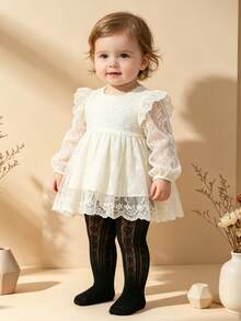 1pc Spring/Summer Girls/Infants Black Hollow Heart Pattern Mesh Stockings, Cute Fashionable Comfortable Skin-Friendly Leggings, Casual Lightweight Breathable Soft Versatile Tights, Suitable For Stage Performance, School, Vacation, Style - Black - View 4