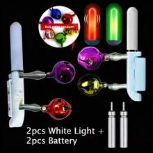 2/6pcs + Battery Set Night Fishing Warning Light Sticks, Fishing Bite Alarm With Battery, LED Fishing Alarm With Bell, Fishing Rod Light Bite Alarm With 2/6pcs CR425 Batteries - Multicolor - View 7